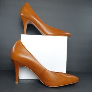 Corso Como Women's Camel Timeless Leather Pointed Toe Stiletto Heel Pumps Career